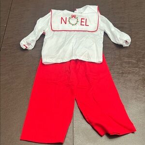 Festive Noel Outfit with Red Pants